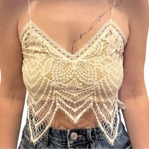 NWOT White Lace crop top